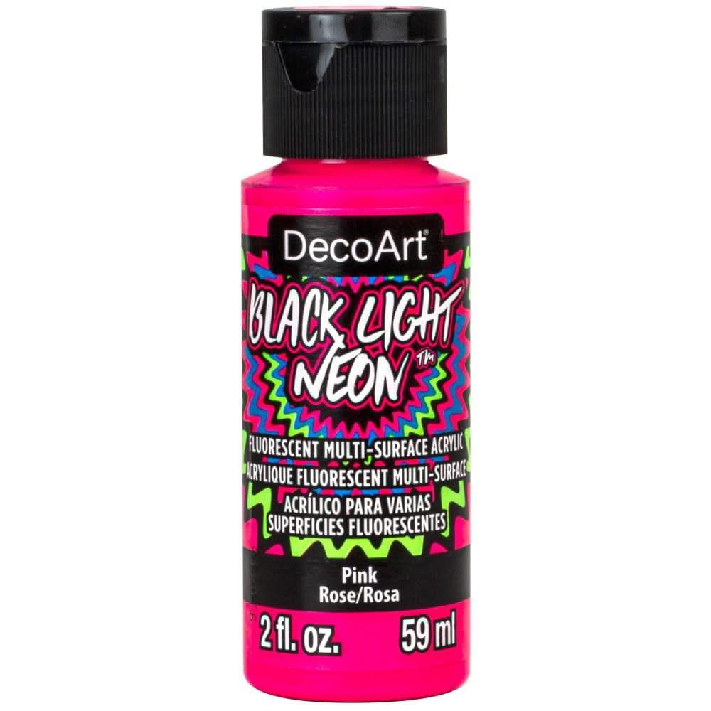 Deco Art Americana Black Light Neon Acrylic Paint 2oz - Pink*