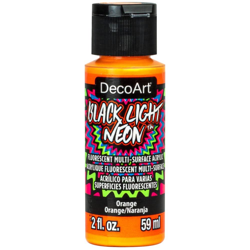Deco Art Americana Black Light Neon Acrylic Paint 2oz - Orange
