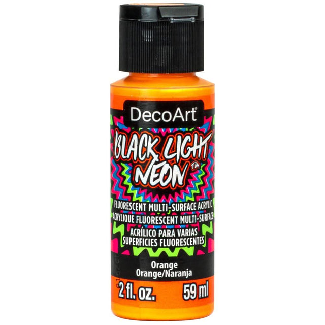 Deco Art Americana Black Light Neon Acrylic Paint 2oz - Orange