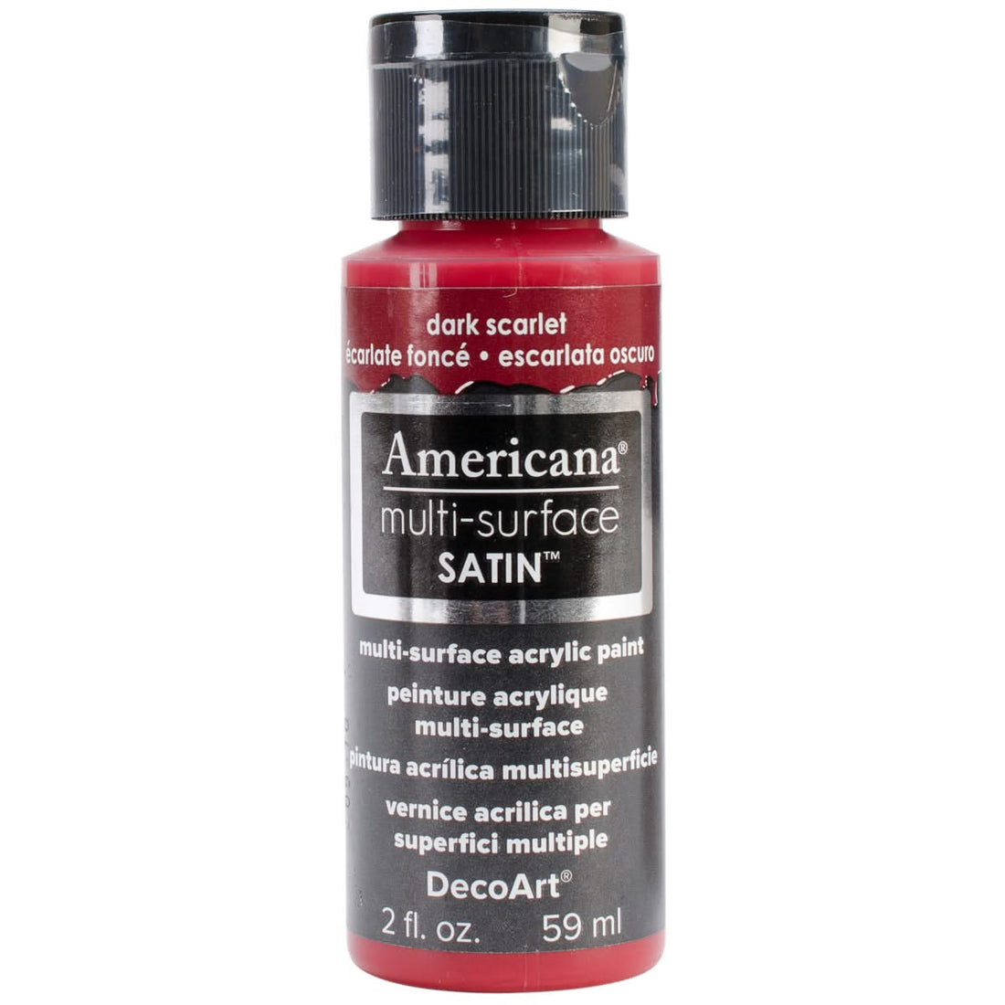 Americana Multi-Surface Satin Acrylic Paint 2oz - Dark Scarlet
