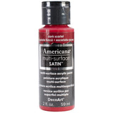 Americana Multi-Surface Satin Acrylic Paint 2oz - Dark Scarlet