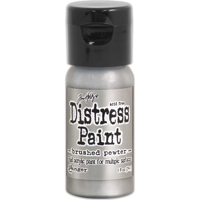 Tim Holtz Distress Paint Flip Top 1oz - Brushed Pewter