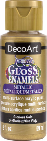Americana Gloss Enamels Acrylic Paint 2oz - Glorious Gold*