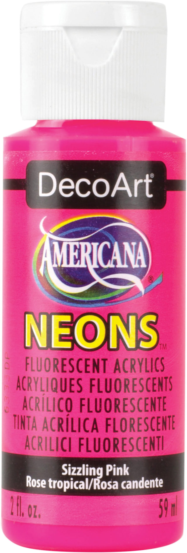 Deco Art Americana Neons Fluorescent Acrylic Paint 2oz - Sizzling Pink