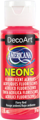 Deco Art Americana Neons Fluorescent Acrylic Paint 2oz - Fiery Red