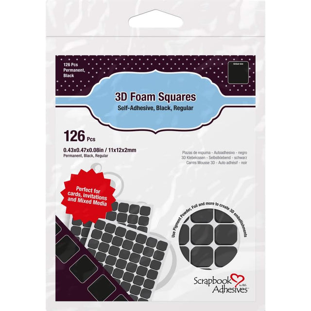 Scrapbook Adhesives 3D Self-Adhesive Foam Squares 126/Pkg White, .5"X.5"*