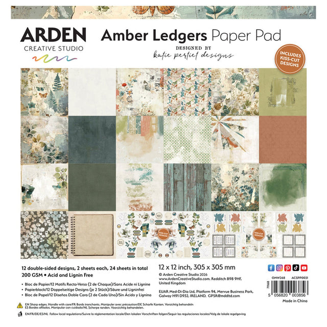 Arden Creative Studio Amber Ledgers 12" x 12" Paper Pad