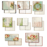 Collection of vintage-style greeting cards with different designs on a white background