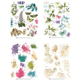 Collection of decorative stickers with floral, butterfly, and script designs on a white background.