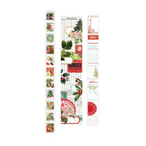 Set of Christmas-themed stamps and a claim ticket on a white background