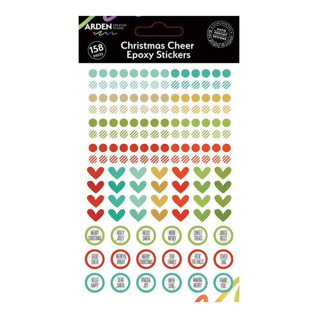 Christmas Cheer Epoxy Stickers set with various designs on a white background