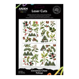 Packaging of Arden Creative Studio Christmas Cheer Foliage laser cuts with illustrations on a white background.
