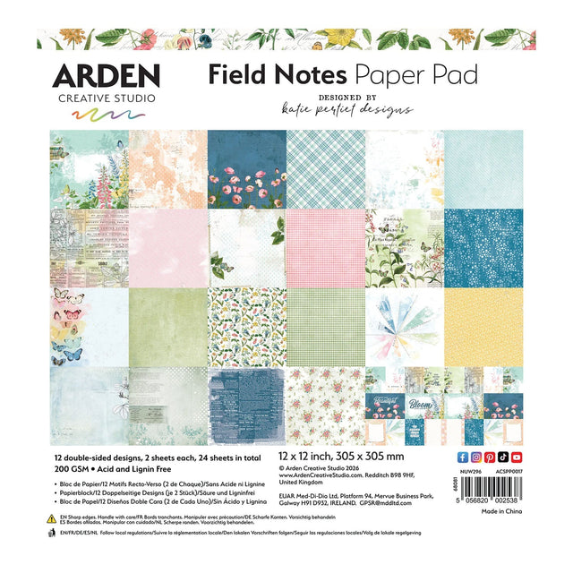 Arden Creative Studio Field Notes paper pad with colorful design squares on a white background