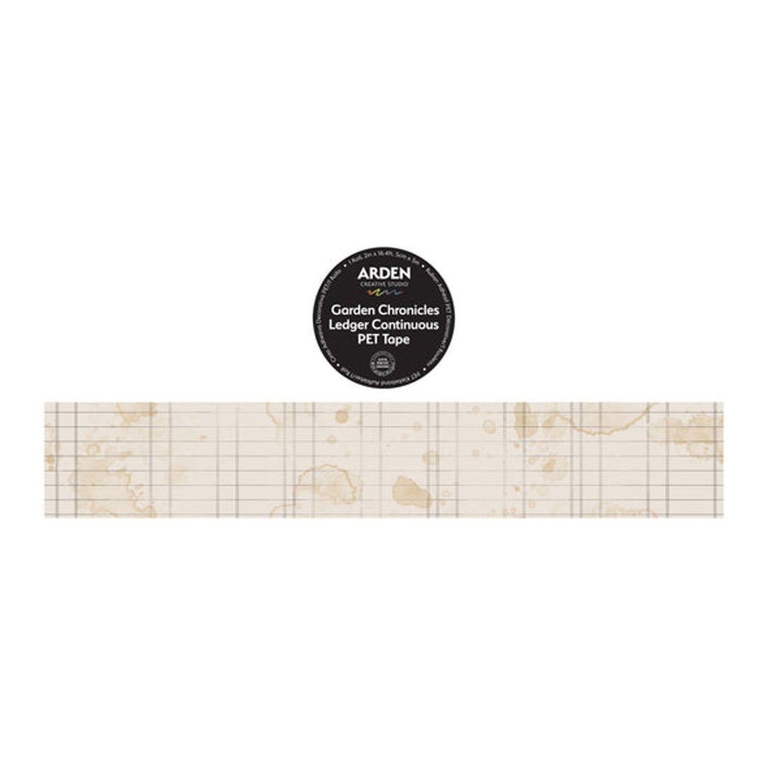 Roll of paper with grid pattern and Arden brand label on a white background