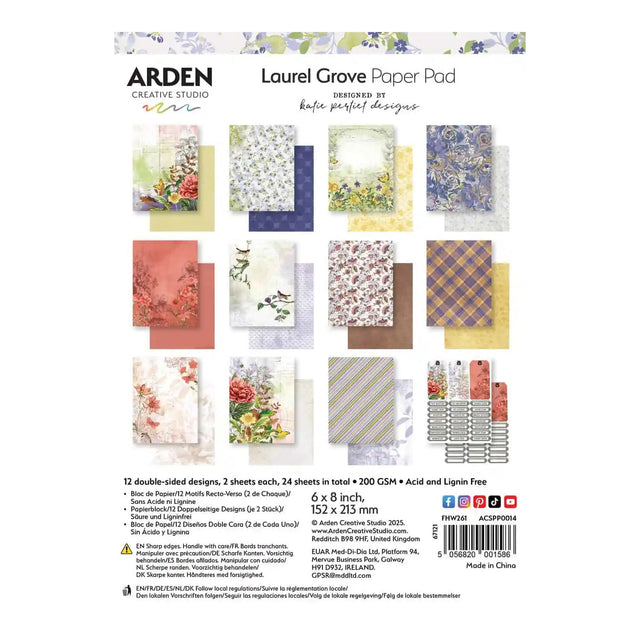 Arden Creative Studio Laurel Grove 6'' x 8'' Paper Pad