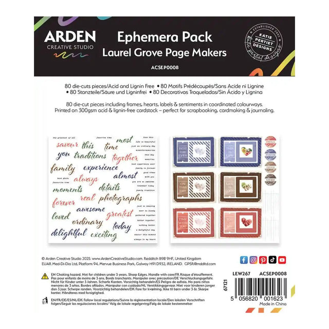 Arden Creative Studio Laurel Grove Page Makers Ephemera Pack