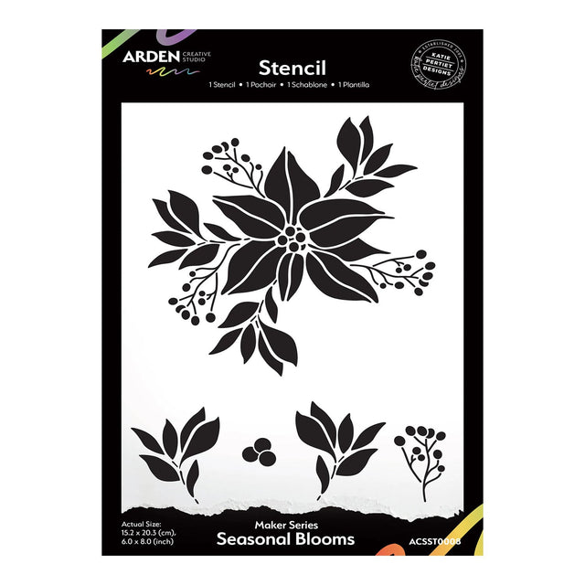 Arden Creative Studio Season of Joy Seasonal Blooms Stencil
