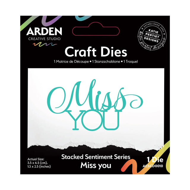 Arden Creative Studio Sentiment Series - Stacked Miss You Craft Die