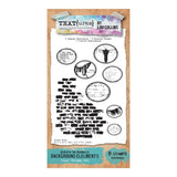 Packaging of 'Textures' by Lou Collins clear stamps with various designs on a white background.
