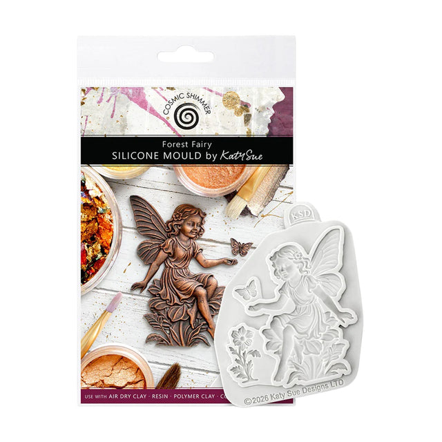 Silicone mould packaging with fairy design on a white background