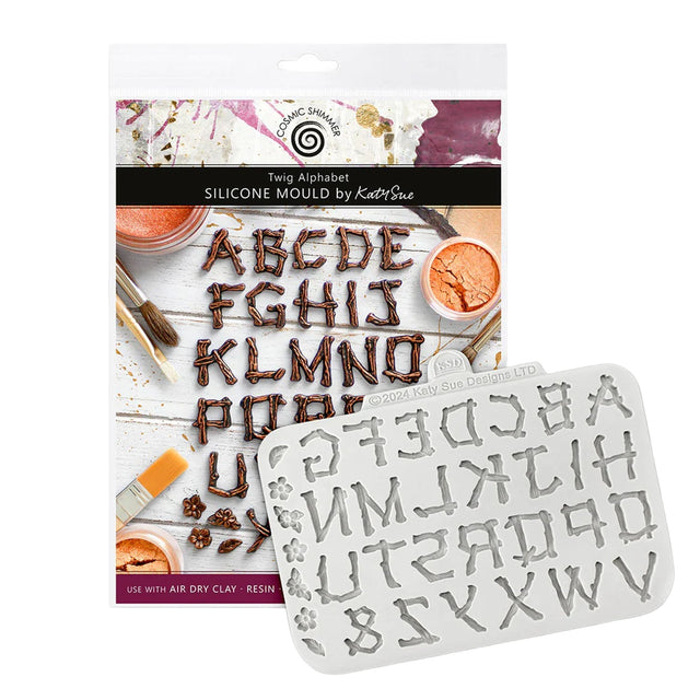 Silicone mold with alphabet letters on a white background