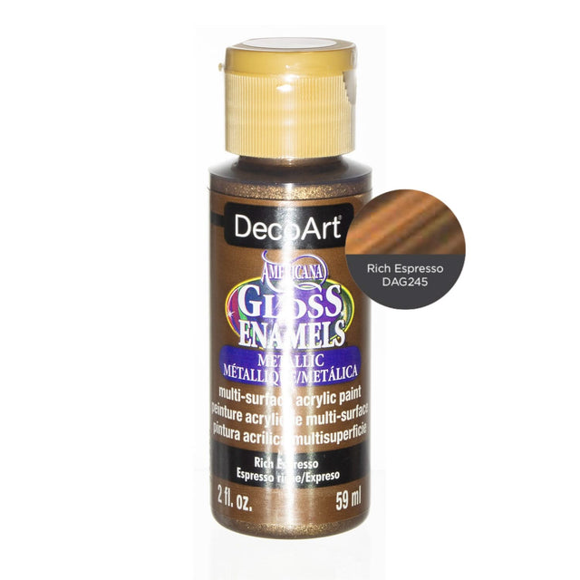Americana Gloss Enamels Acrylic Paint 2oz - Rich Espresso