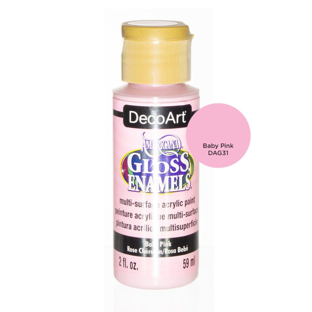 Americana Gloss Enamels Acrylic Paint 2oz - Baby Pink