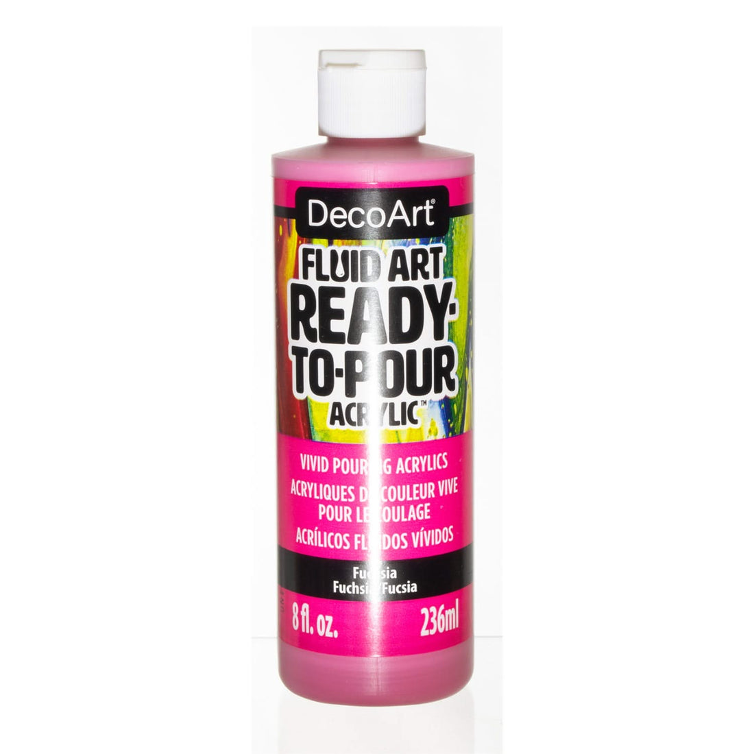 DecoArt FluidArt Ready-To-Pour Acrylic Paint 8oz - Fuchsia*