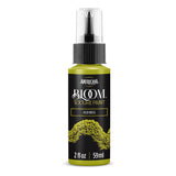 A bottle of Americana BLOOM Textured Paint in the shade Acid Moss, featuring a black label with a green moss texture graphic and a clear spray top.