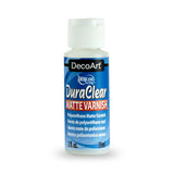 A bottle of DecoArt Americana DuraClear Matte Varnish, 2 fl. oz.