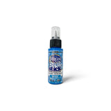 A bottle of DecoArt American Peel & Stick paint, in colour sky blue, set against a plain white background.