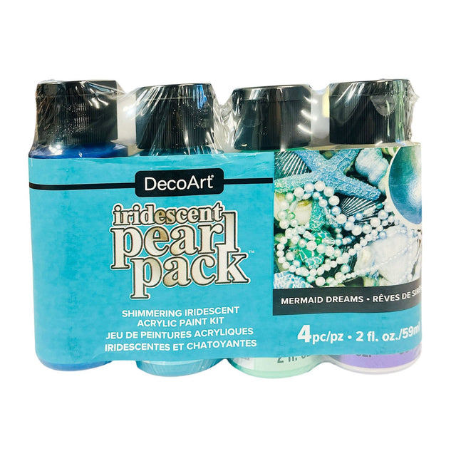 DecoArt Iridescent Pearl Pack acrylic paint kit containing 4 bottles of 2 fl. oz.