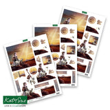 Katy Sue craft sheets with scenic designs on a white background