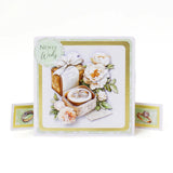 Wedding card with rings, flowers, and 'Newly Weds' text on a white background