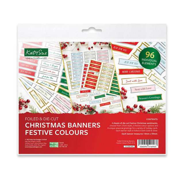 K&Company Christmas banner set packaging with festive colors and text.
