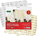 KATI SUE Merry Christmas straight banners packaging with sample banners on a white background