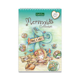 Mermaids-themed notebook with illustrations and text on a white background