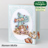 Card with mermaid design and 'Holly Sue Designs' branding