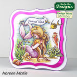 Mermaid-themed product with 'Kathy Sue Designs' branding on a white background