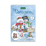 Snowman-themed paper craft book with illustrations of snowmen and festive elements on a blue cover.