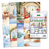 Collage of Christmas-themed paper sheets with a K&Company product label.