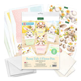 Card making kit with bunny tails and flower pots design on a white background