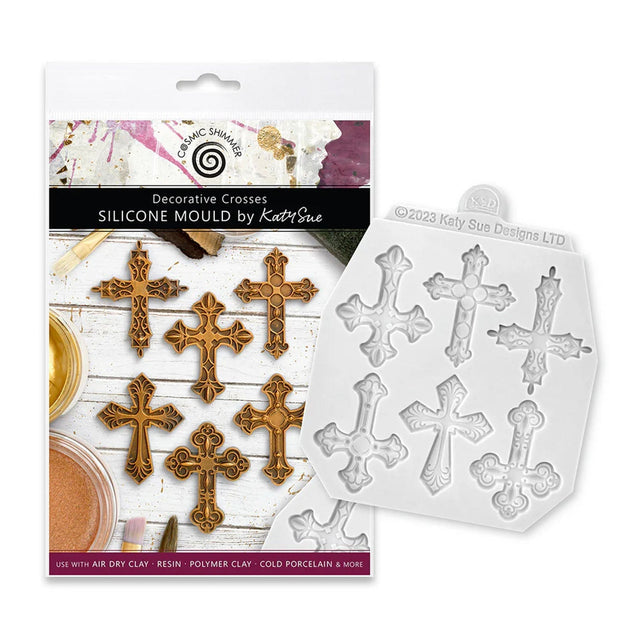 Cosmic Shimmer Silicone Mould - Decorative Crosses