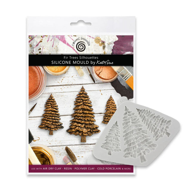 Cosmic Shimmer Silicone Mould - Fir Trees Silhouettes