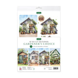 Kerrycraft 3D die-cut decoupage kit packaging with garden shed designs on a white background