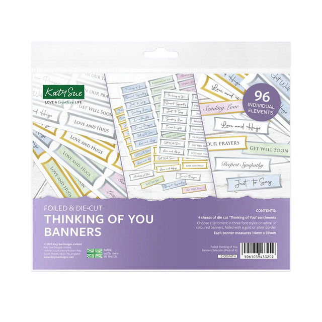 Katy Sue Foiled & Die-Cut - Thinking of You Straight Banners
