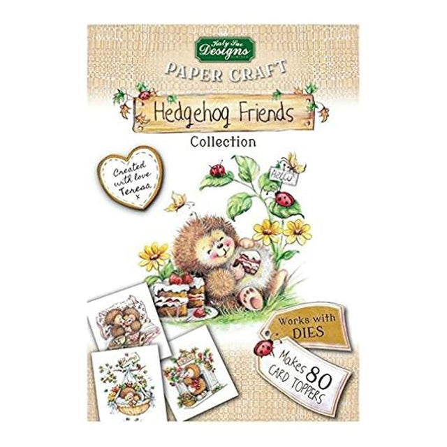 Hedgehog Friends paper craft collection with designs and text on a white background