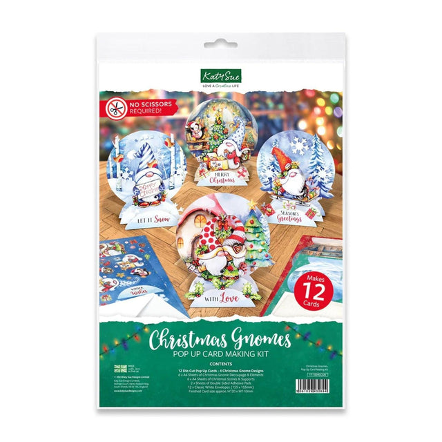 Katy Sue Pop Up Card Making Kit - Christmas Gnomes