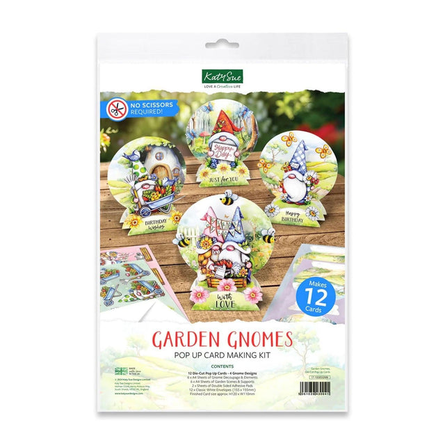 Katy Sue Pop Up Card Making Kit - Garden Gnomes