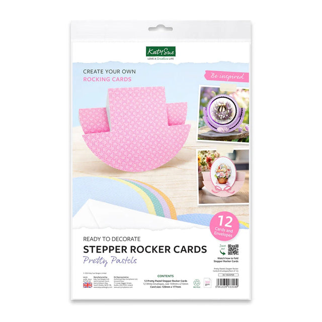 Katy Sue Pretty Pastels Stepper Rocker Cards & Envelopes 12/Pkg